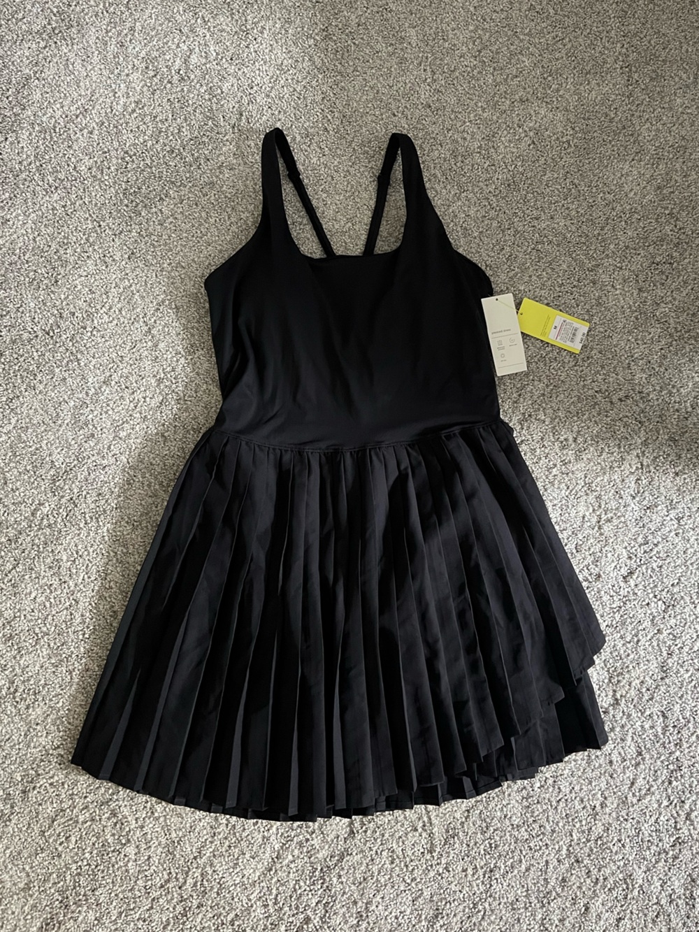 all in motion Black Pleated-Strap Mini Dress - Picture 1 of 4